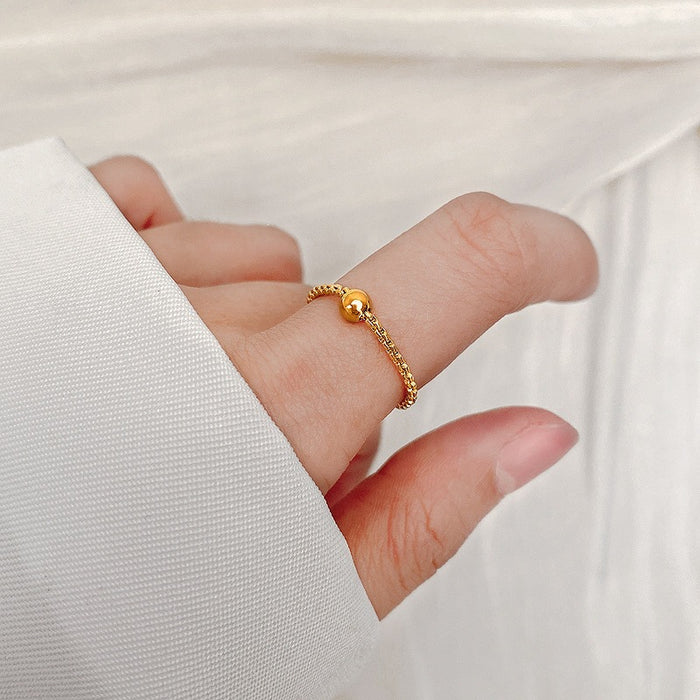 Wholesale titanium steel gold bead chain rings