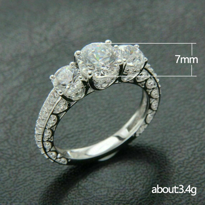 Anillo de compromiso de circonita con ocho corazones y ocho flechas, joyería de boda popular