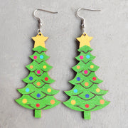 Wooden Santa earrings - wallojewerly 