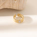 Wholesale non-fading stainless steel titanium steel gemstone diamond open rings - wallojewerly 