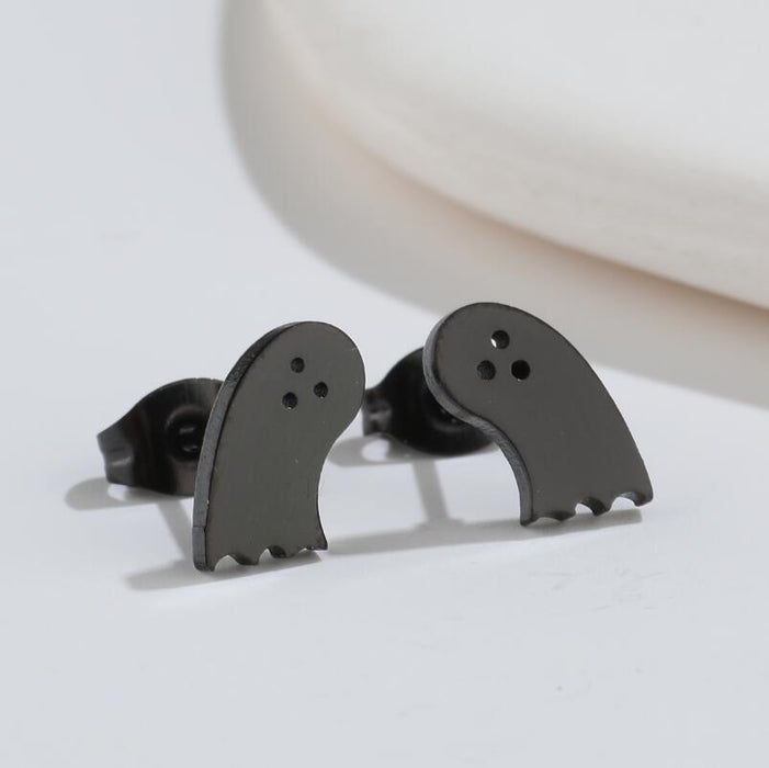 Ghost and Dinosaur Stainless Steel Earrings - 18K Gold Plated Halloween Jewelry