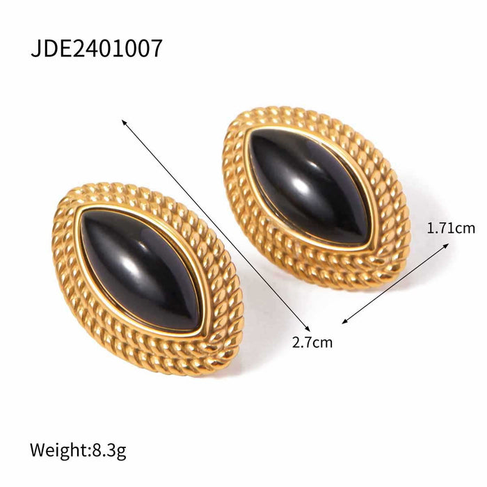 Stainless steel medieval style exaggerated earrings black gold earrings titanium steel earrings