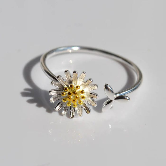 Small daisy ring small fresh adjustable open ring