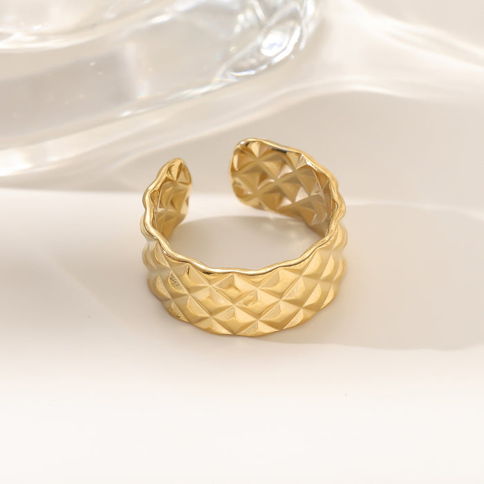 Wholesale 18K gold stainless steel irregular opening rings with furnace vacuum insulation