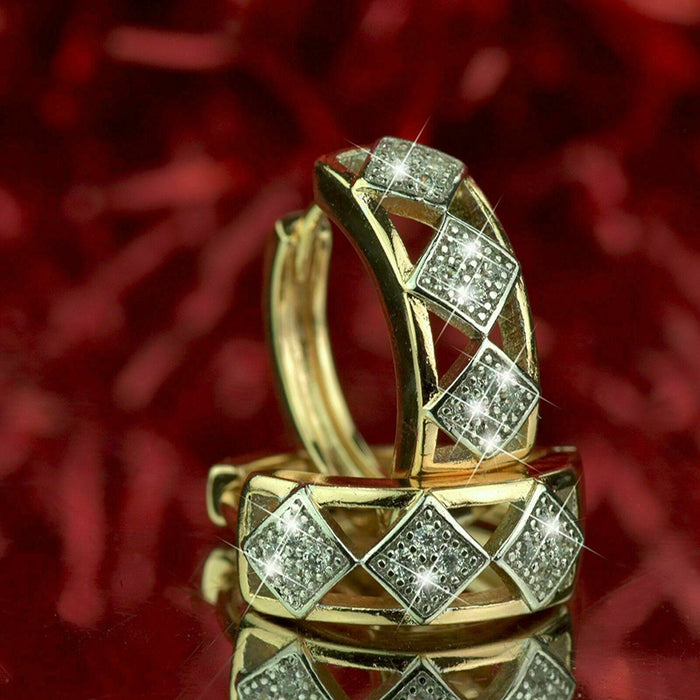 High-grade diamond earrings for internet celebrities, commuting retro earrings for women