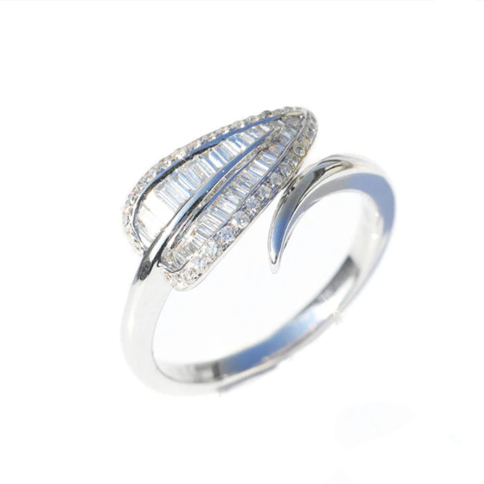 Leaf ring women's cool style light luxury open ring
