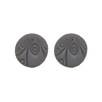 Handcrafted Morandi-Colored Soft Clay Earrings with Embossed Design, Ideal for a High-End European Look