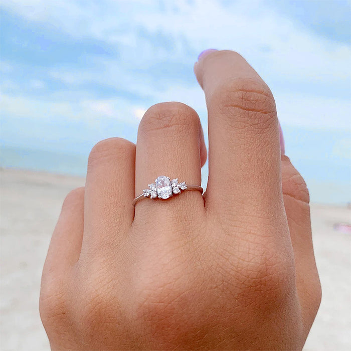 Anillos de boda de moda, anillos ovalados para beneficios de transmisión en vivo