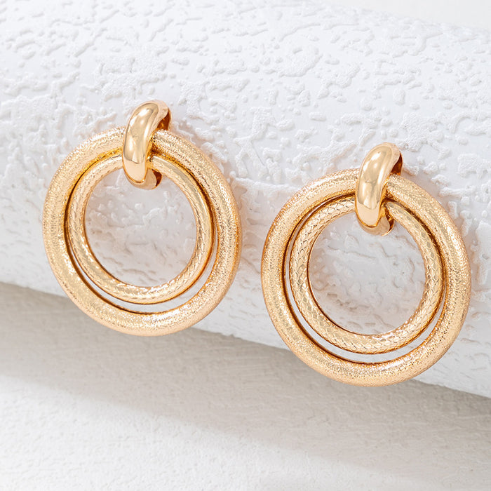 Hong Kong style geometric earrings irregular earrings