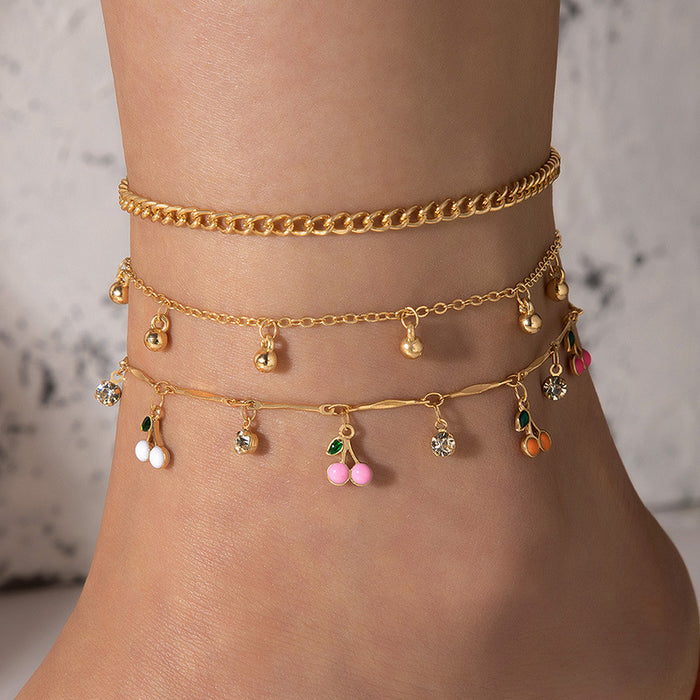 Waterdrop Tassel Anklet Set - Boho Chic Jewelry