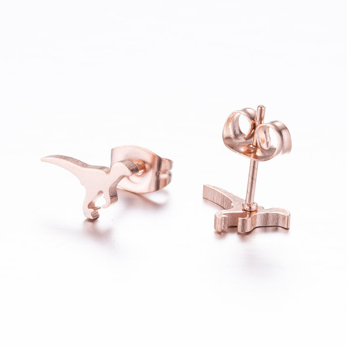 Dinosaur Stainless Steel Stud Earrings - Cute and Playful Animal Jewelry