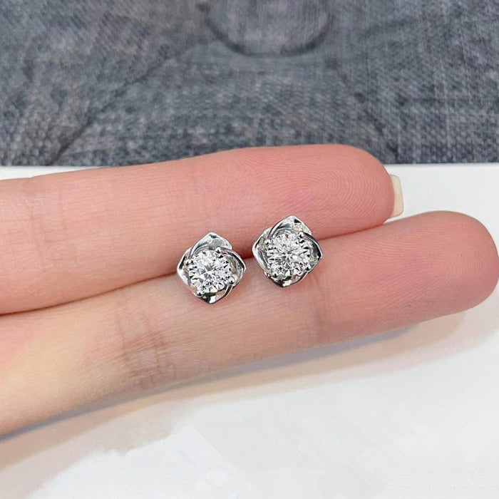 Flower earrings zircon mini earrings for women