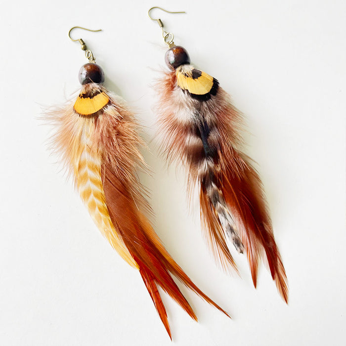 Tribal Feather Earrings with Vintage Bohemian Style