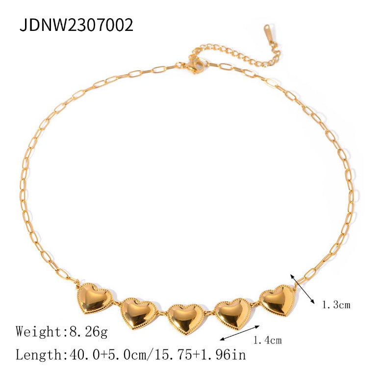 Fashionable Titanium Steel Clavicle Chain Necklace - 18K Gold-Plated Non-Fading Design for Women