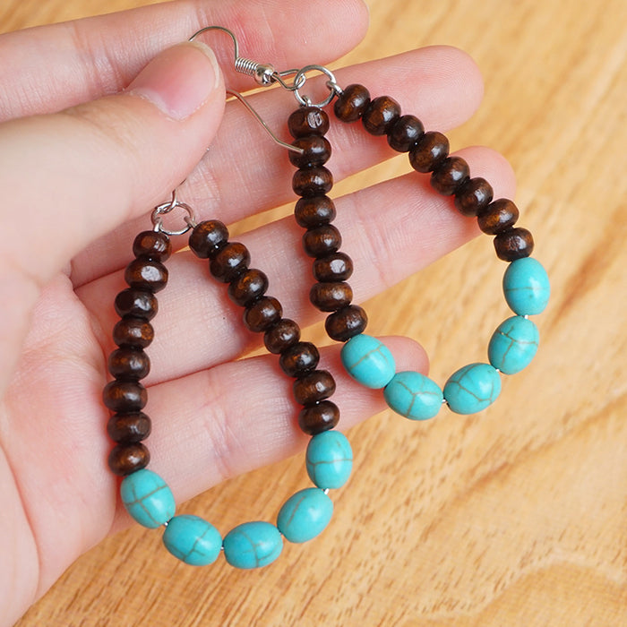 Wooden beaded earrings