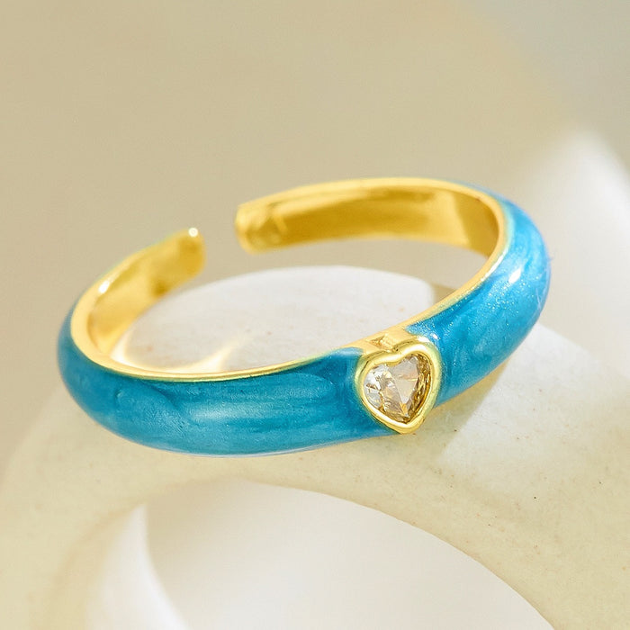 Wholesale colored heart-shaped diamond rings