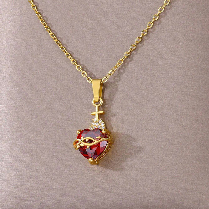 Ruby Heart of Thorns Necklace