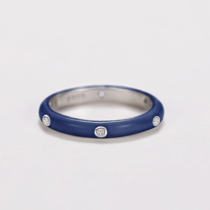 Anillo de gota de aceite de color arcoíris, anillo de circón minimalista y versátil