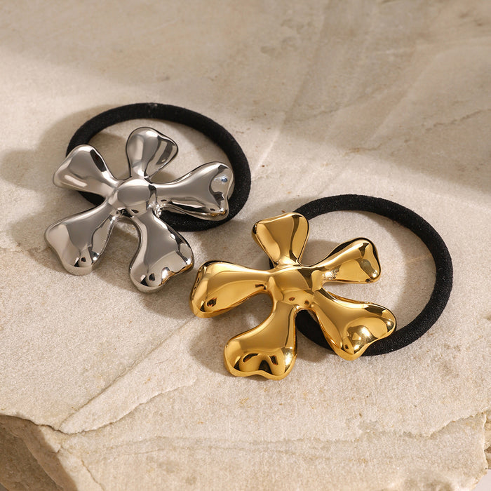 Stainless Steel Starfish Hair Tie - High-End Metal Elastic Hair Band for Ponytails