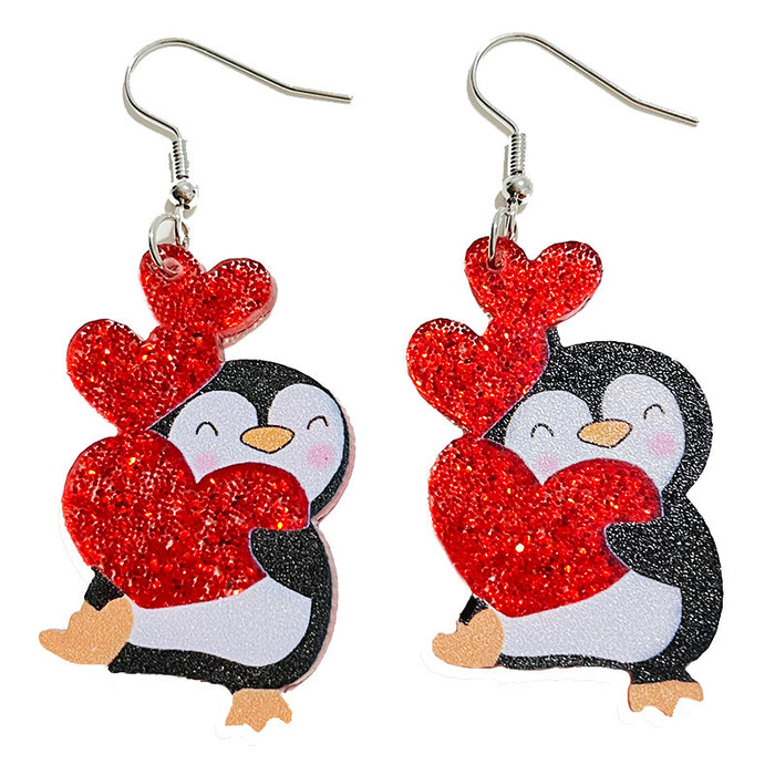 Christmas red little man acrylic earrings