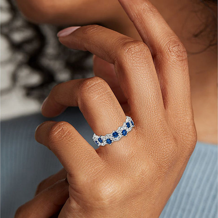 Anillo geométrico azul Klein de alta calidad para parejas de hombres y mujeres.