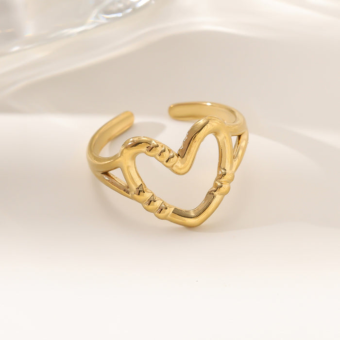 Wholesale 18K gold stainless steel irregular opening rings with furnace vacuum insulation