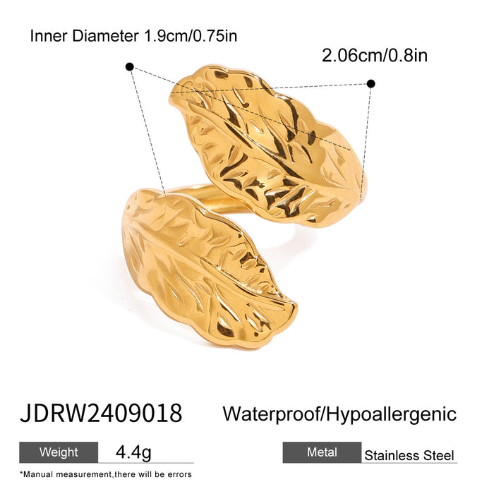 18k gold stainless steel open ring