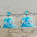 School season blue marine life acrylic earrings - wallojewerly 