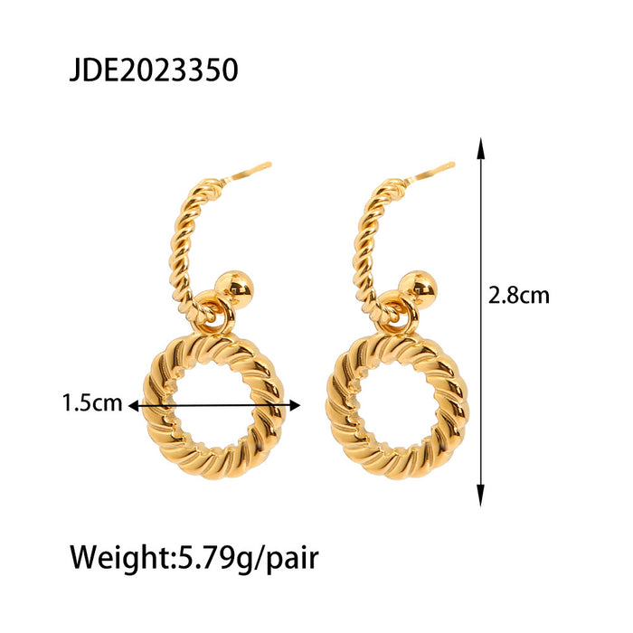 Pendientes de aro trenzados vintage franceses: joyas de diseño de alta gama para otoño/invierno 2024