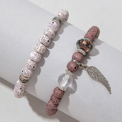 Boho Beaded Bracelet Set - Five-Piece Multicolor Layered Women’s Jewelry