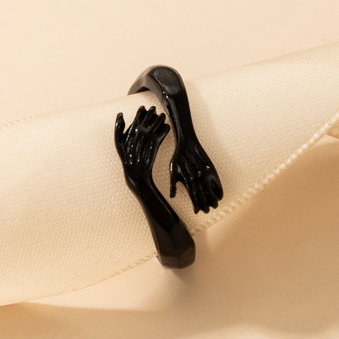 Dark palm hug lizard single ring