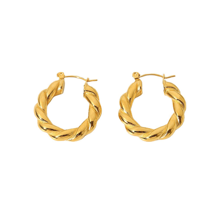 18K Gold Stainless Steel Earrings - Classic Hypoallergenic Jewelry