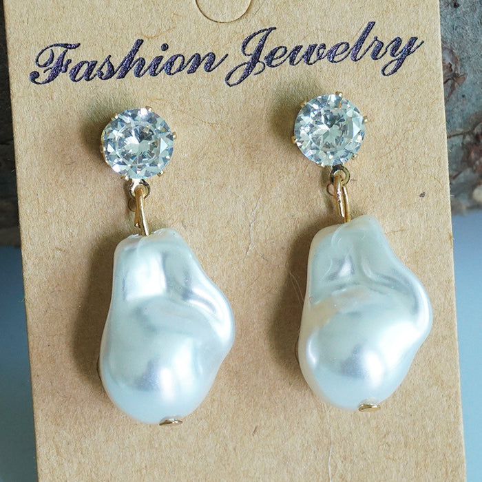 Wedding Pearl Drop Earrings with Floral Design for Bridesmaids