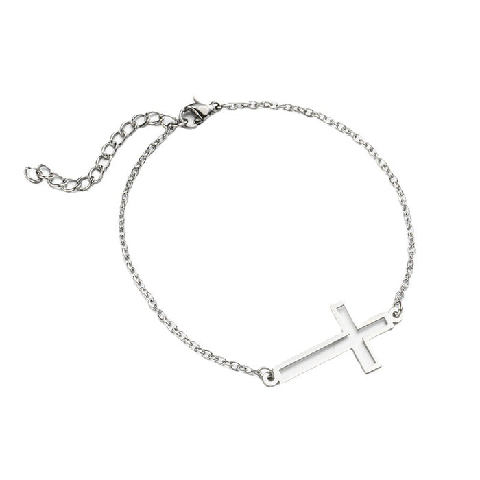 Cross pendant bracelet, simple geometric couple bracelet cross-border wholesale