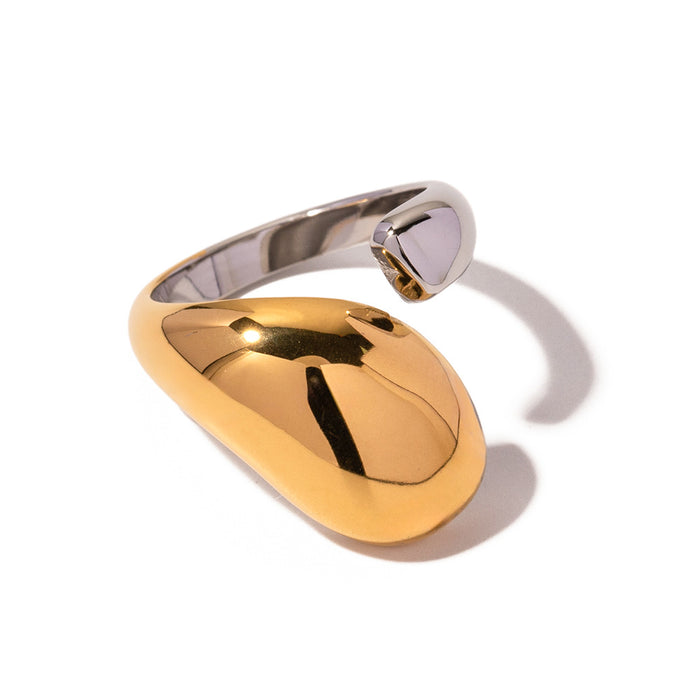 Double Layer 18K Gold Plated Stainless Steel Ring - Minimalist Design