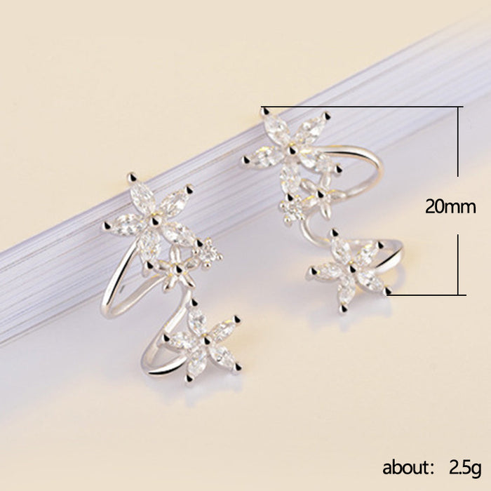 Ladies flower arc earrings versatile earrings