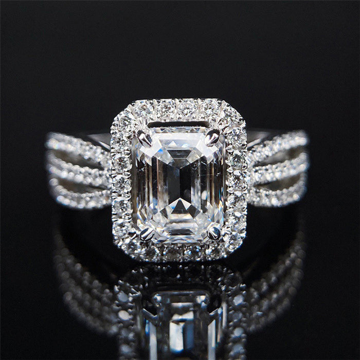 Geometric zircon ring for women individually packaged ring