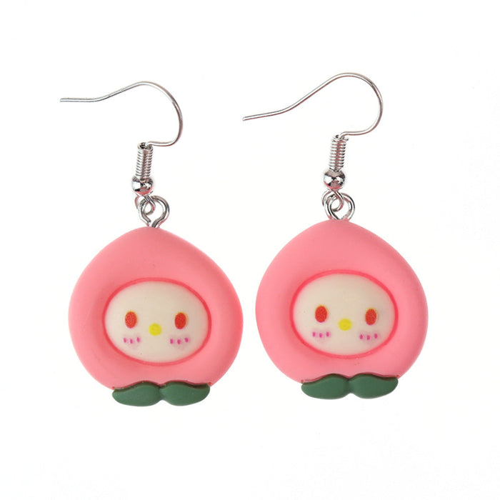 Cartoon strawberry fruit series earrings - wallojewerly 