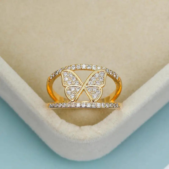 Anillo de mariposa con personalidad de estilo coreano hueco