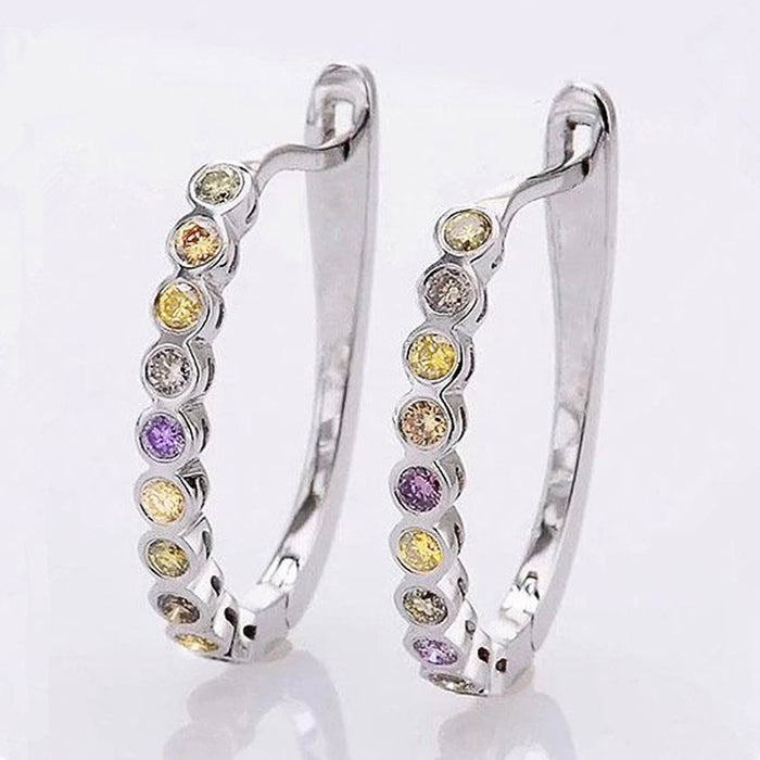 Ear clip earrings multi-color zircon earrings for women