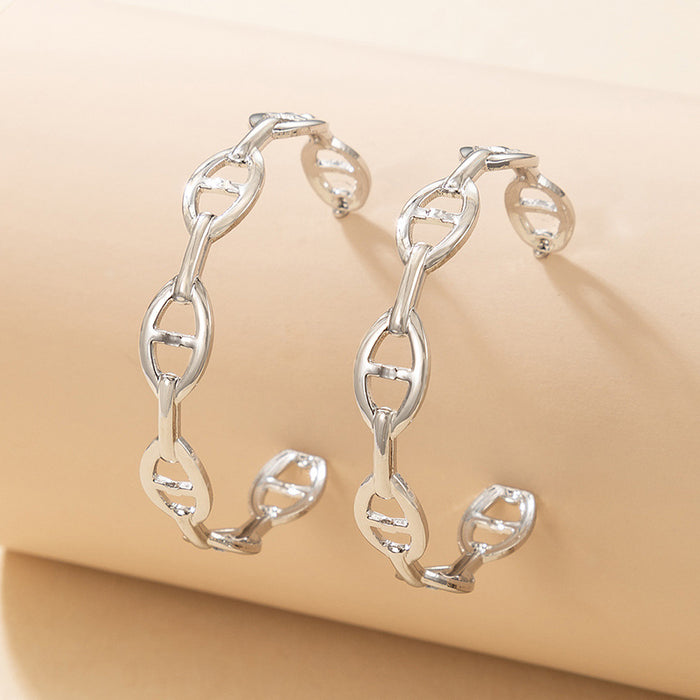 Alloy hollow geometric irregular simple earrings