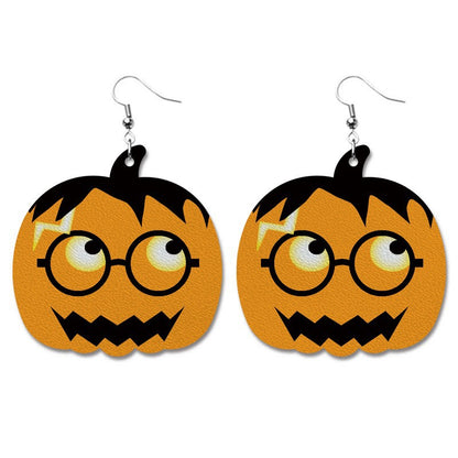 Pumpkin Fall Collection Leather Earrings for Halloween and Thanksgiving