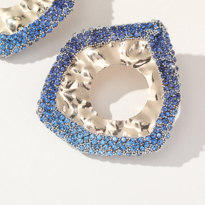 ZA Long Alloy Hollow Earrings - Vintage Asymmetrical Statement Jewelry for Women