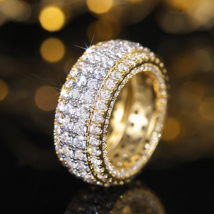 Women's two-tone micro-diamond ring