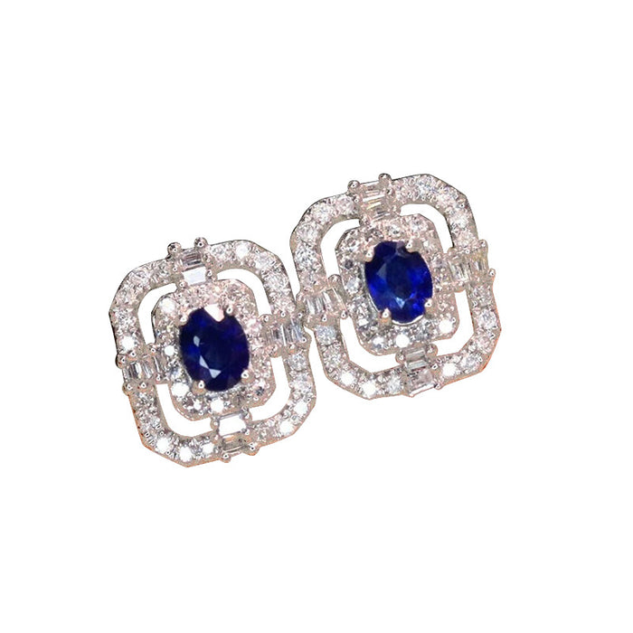 Hollow design earrings Royal ladies square earrings