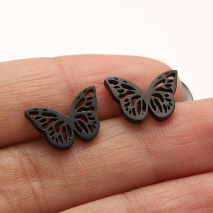 Butterfly wing earrings, Amazon new girls cute spring and summer love pattern personality earrings wholesale