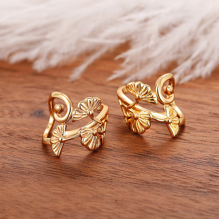 European and American style floral ear clips painless simple popular ear clips