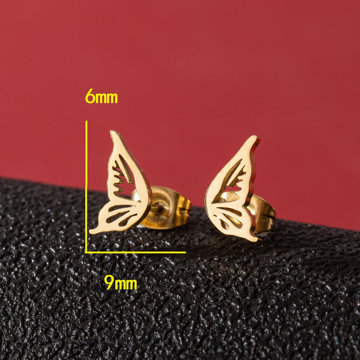 Butterfly Wing Stainless Steel Stud Earrings - Elegant and Stylish Jewelry