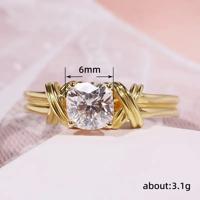 Round wrapped fat square ring proposal personality female ring