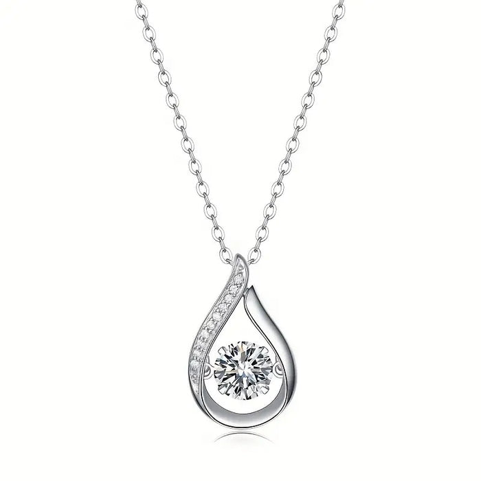 Hollow Geometric Teardrop Pendant Necklace